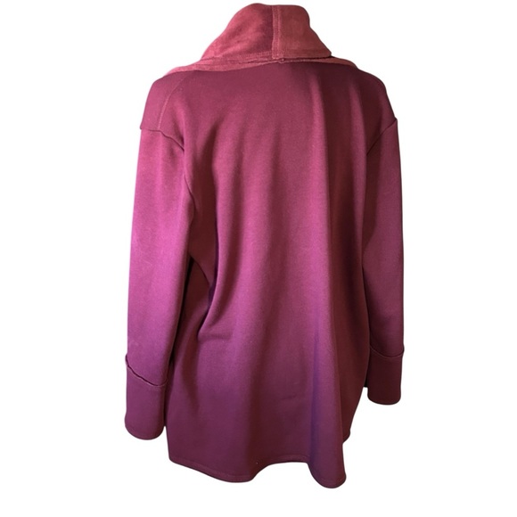 Samantha Dru Anthroplogie Maroon Soft Open Front Cardigan Sz Lrg - Picture 2 of 15